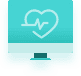 Illustration of a computer screen with a heart icon on it