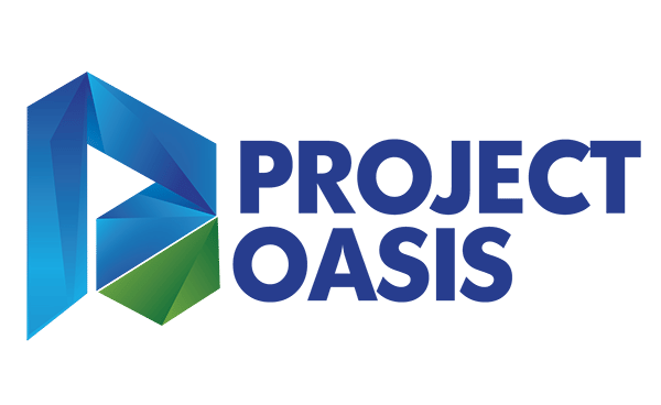 Blue and green logo of Project Oasis