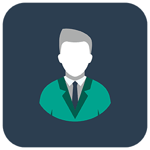 Illustrated icon of a single businessman